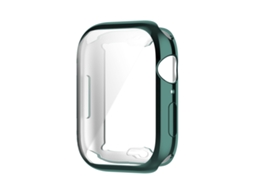 Capa Protetora Completa HALINUI TPU Transparente Antichoque com Película para Apple Watch Series 8/7 45mm Verde