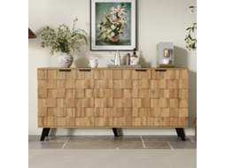 Buffet Moderno Quatro Portas 160,5×35,5×78cm Design Prático Para Sala, Quarto E Sala De Jantar