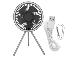 Vents Camping Usb Recarregável 3 Níveis com Tripé Removível Cinza