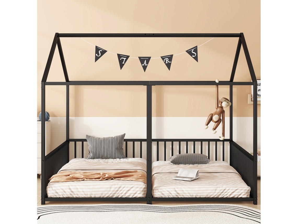 Base 90x200 Beliche Metálica Infantil Escada Preto VOLTEDGE