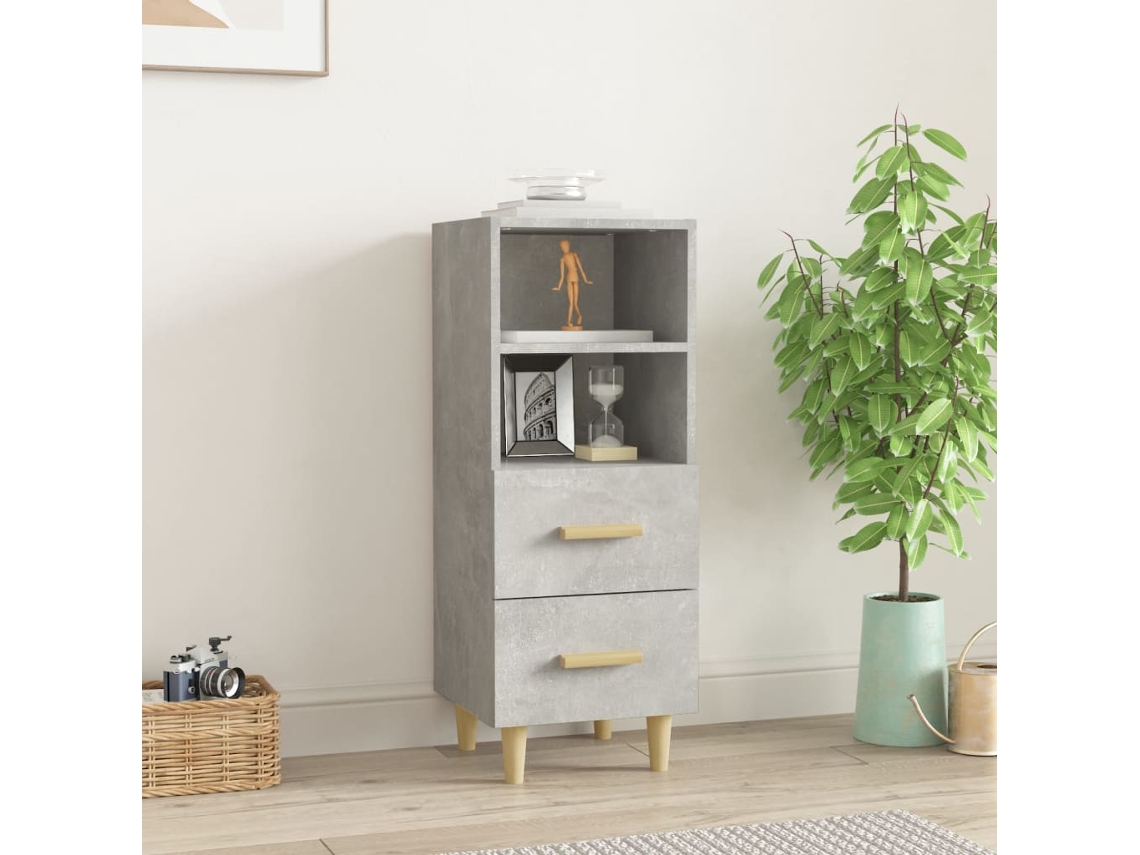 Aparador 34,5x34x90 cm Madera Procesada Cemento Gris