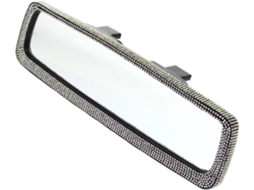 Espelho retrovisor interno para carro com strass, vidro e plástico, ângulo de visão