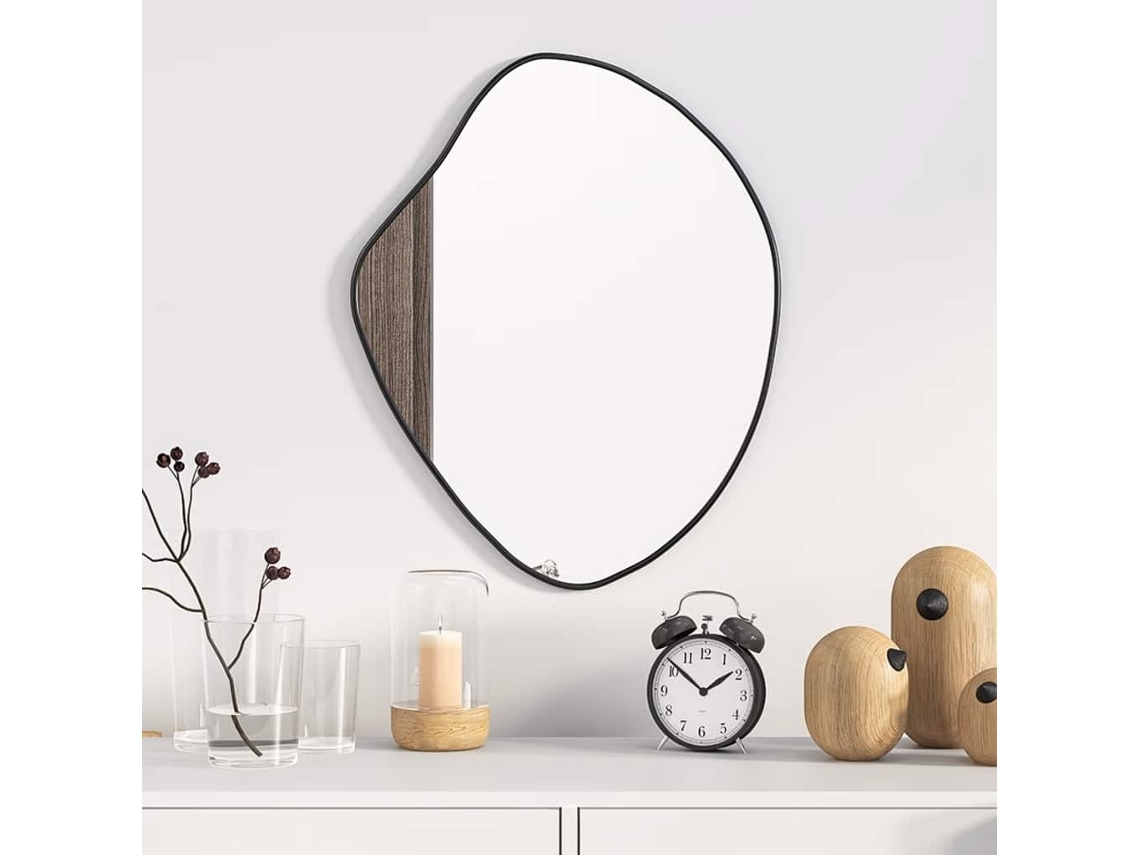 Vidaxl Espelho De Parede 50x40 Cm Preto