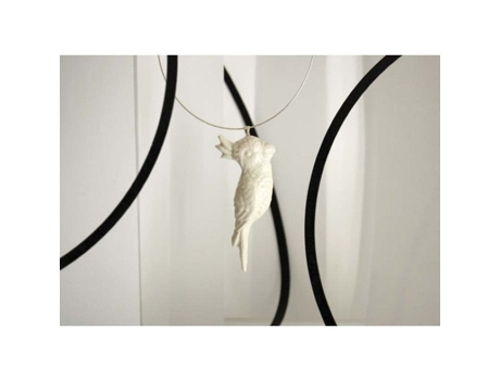 Colar Em Porcelana Periquito Ceraselle