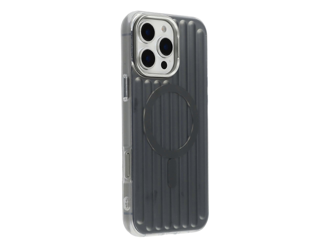 Capa Traseira De Tpu Imd Com Textura De Bagagem Magsafe Para Iphone 16 Pro Max, Cinza