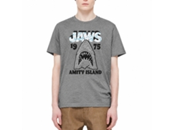 Rockinstone Jaws Movie Gray White Heather Graphite Adult T-shirt Size:xl
