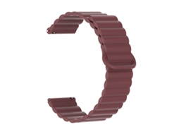 Pulseira magnética de silicone para Huawei GT6 GT5, compatível com smartwatches Samsung, bicolor vinho tinto, 22 mm