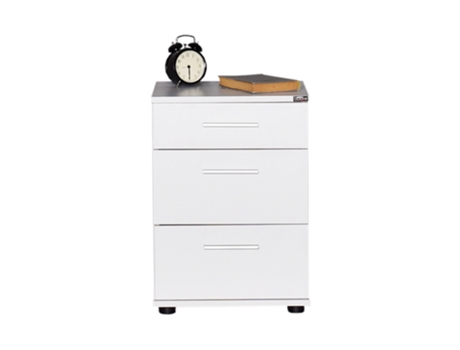 Mesa De Cabeceira Athena Branco 40x57x39cm 3 Gavetas Design Moderno Leva Me Contigo