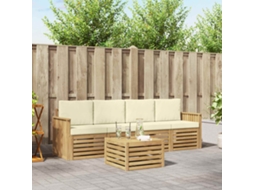 Vidaxl Conjunto De Sofás Para Exterior 5 Pcs Branco E Creme Poliéster