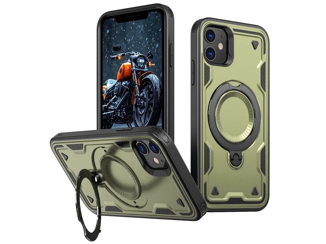 Capa Armor Híbrida Pc Tpu Para Iphone 11 - Suporte De Anel Magsafe
