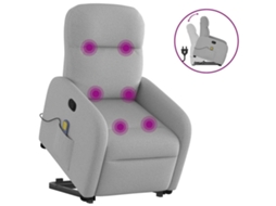 Vidaxl Poltrona Elevatória De Massagens Tecido Cinzento-nublado