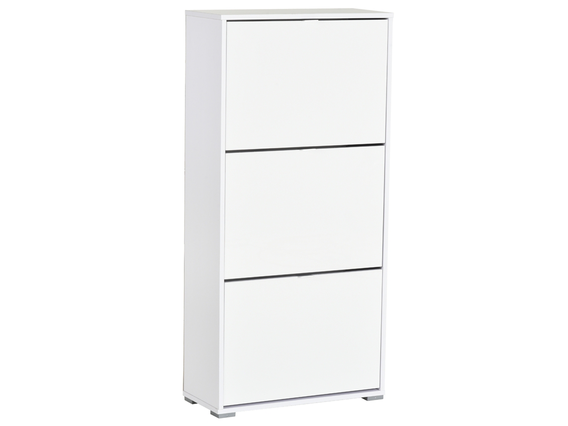 Armário de Sapatos Placa de Partícula de Classe E1 Cor Branco 60cm x 26cm x 124cm Homcom