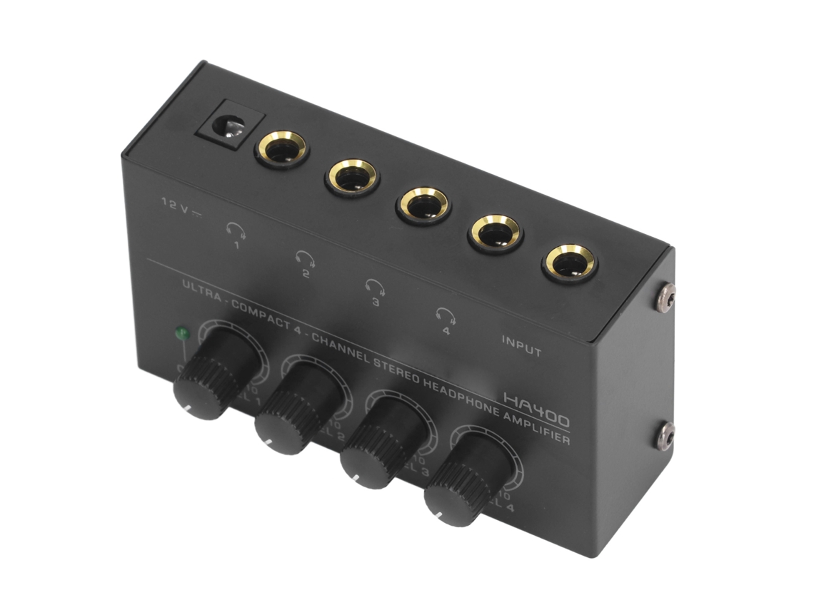 Amplificador De Fones De Ouvido Estéreo 4 Canais Ultra Compacto De Baixo Ruído Plugue Uk 100-240v