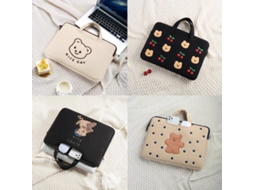 Lurelia Bolsa Para Portátil 13,3 A 13,6 Polegadas À Prova De Choque Urso Marrom Branco