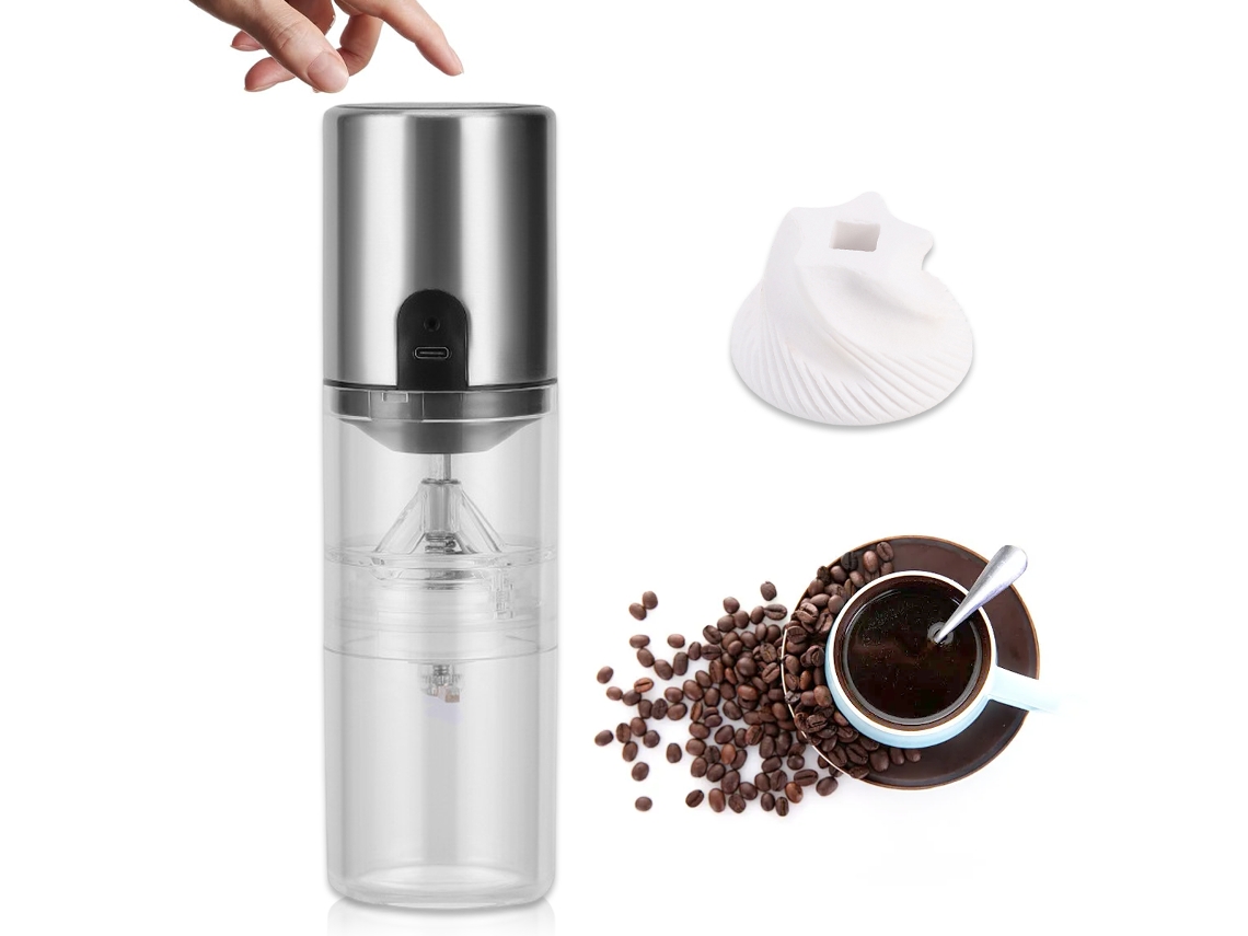 Moedor De Café Elétrico Aço Inoxidável, Mós Cônicas, Portátil, Para Grãos De Café E Especiarias, Uso Em Casa, Escritório E Viagens