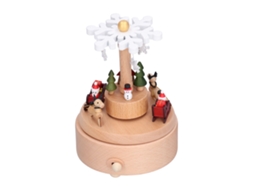 Caixa De Música De Madeira Laxiscreed Com Decoração De Nevasca Para Decoração E Presentes