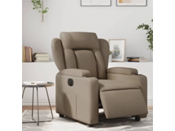 Vidaxl Poltrona Reclinável Elétrica Couro Artificial Cor Cappuccino