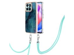 Capa De Celular Imd Dupla Face Com Acabamento Em Mármore Galvanizado Para Honor X6a Com Cordão