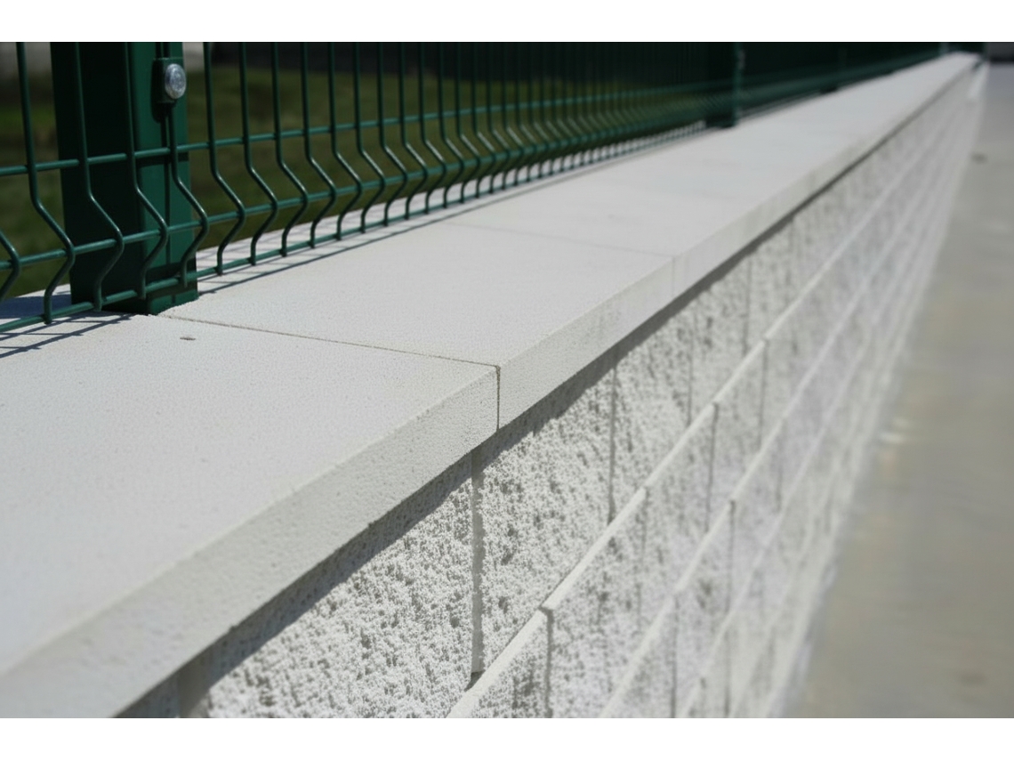 Cobremuro Em Betão Branco Vetonek 27x50x5 Cm / Branco / 66 Unidades (33 Ml)