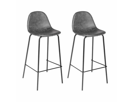 Conjunto de 2 Bancos de Bar Cinza Vladi PARIS PRIX