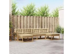 Vidaxl Conjunto De Sofás Para Exterior 6 Unid. Branco E Bege