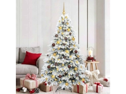 Vidaxl Árvore De Natal Artificial Com 300 Leds Branco 180 Cm Pe E Pvc
