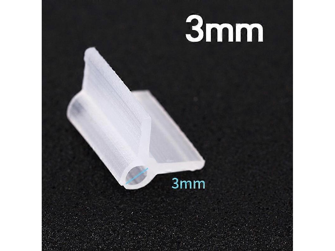 Pinças de enxertia plásticas transparentes, suporte para plantas, 3mm | S/MARCA