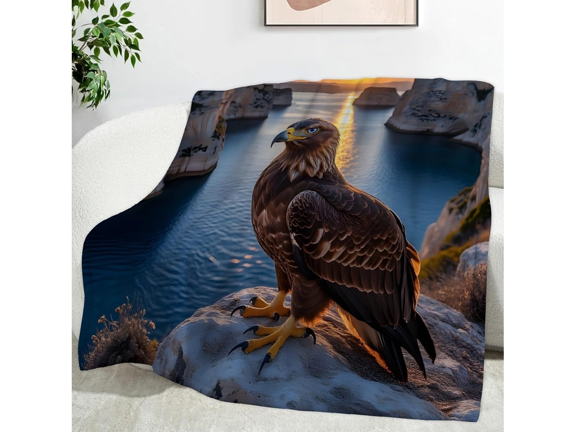 Manta Royal Eagle Modelo Stone 100x130 Cm Multifuncional Macia e Aconchegante em Flanela Ideal para Cama Escri