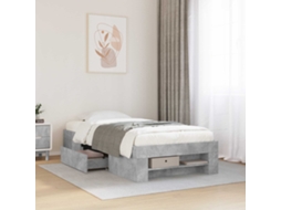 Vidaxl Estrutura De Cama Com Armazenamento Com Gaveta Cinzento Cimento