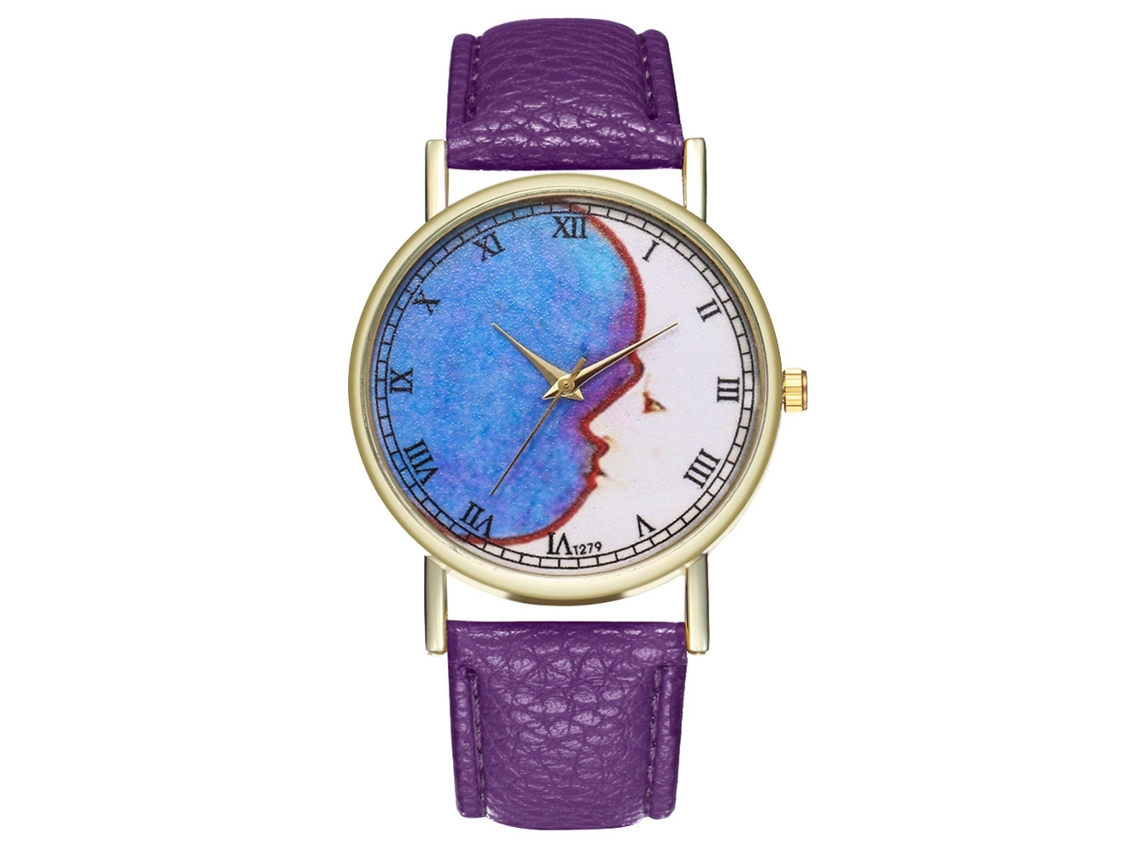 Relógio de quartzo unissex elegante e casual, uma ótima opção de presente (roxo)