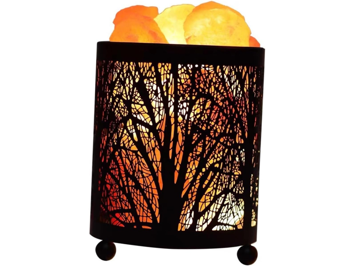 Luminária de Mesa Compacta com Lâmpada de Sal Decorativa para Quarto, Plugue Europeu e Luz Noturna Inclusa. SFUSHOS