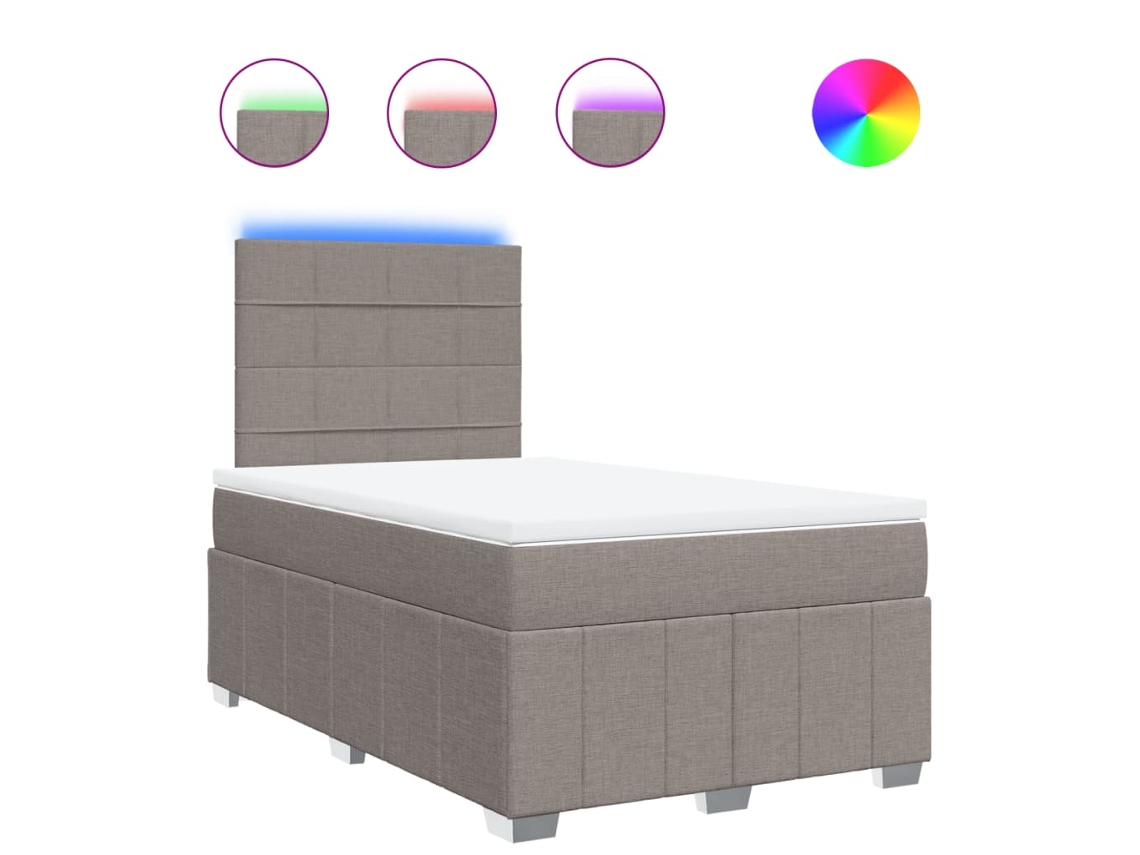 Box Spring Bed, Box Spring Beds Vidaxl Cinzento-acastanhado Tecido (120 X 200 Cm)