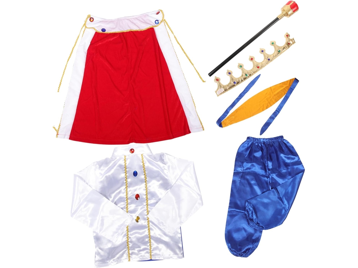 Fantasia De Príncipe Para Halloween Com Capa E Coroa, Cosplay E Roupa Para Festa.