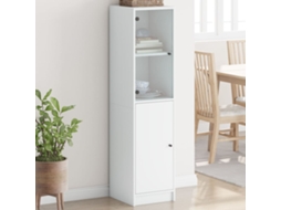 Aparador alto con puerta de cristal 35x37x142 cm Blanco