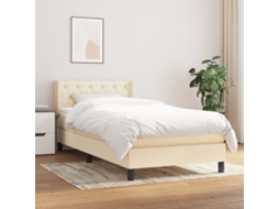 Vidaxl Cama Com Molas/colchão 80x200 Cm Tecido Cor Crème