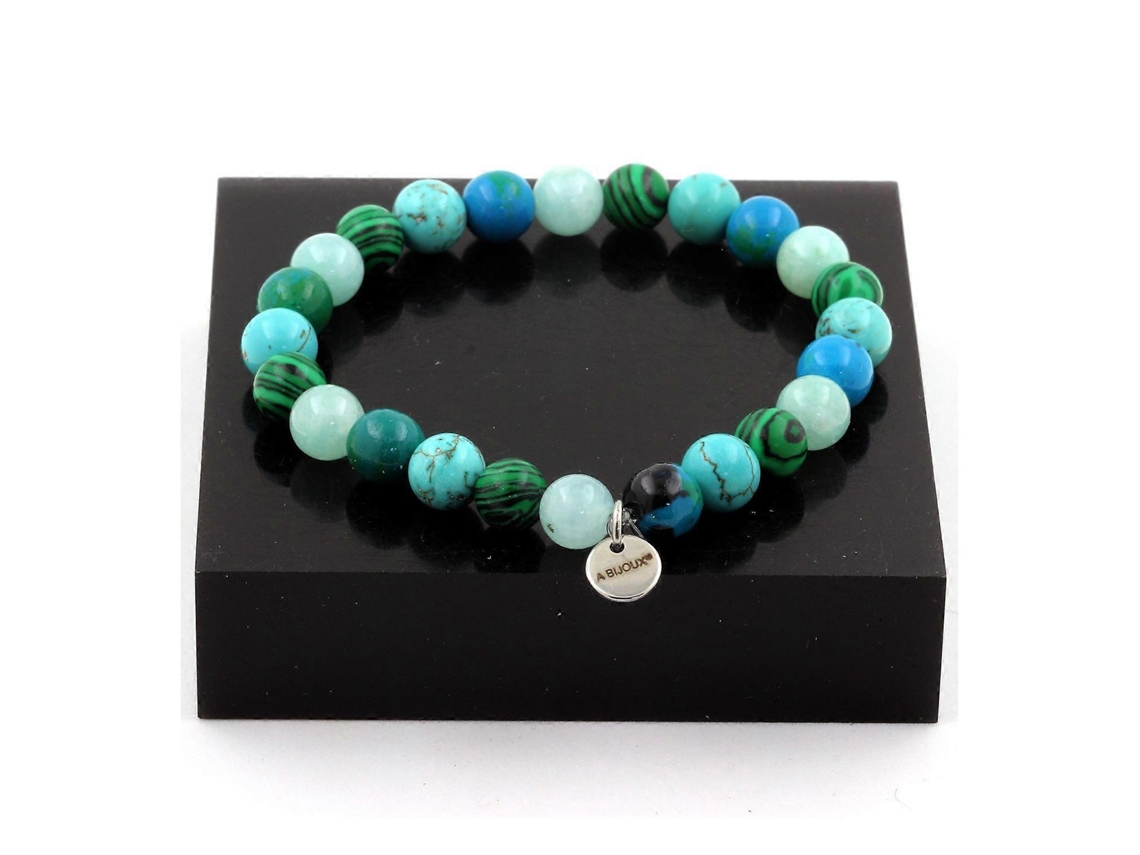 Pulseira Angelita Malaquita Turquesa Contas De Crisocola 8 Mm Nostalgia88