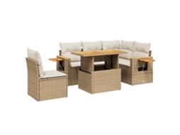 Garden Sofa Set, Garden Sofa Sets Vidaxl Bege Rattan / Vime (n/a)