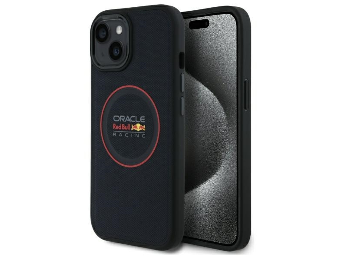 Capa Rígida Red Bull Para Iphone 14 6.1 Para Magsafe Com Anel De Couro