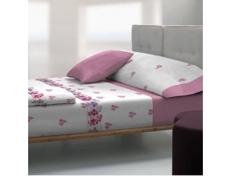 Conjunto Lençóis TOLRA Estilo-2615 (Rosa - Algodão e Poliéster - 90 cm)