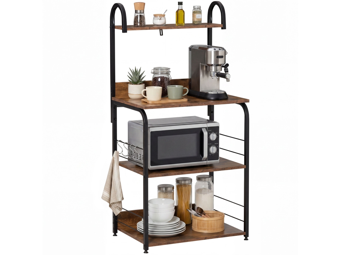 Mesa Console BTFORUS com gaveta e pés de aço,para sala ou entrada,80x30x76cm,marron