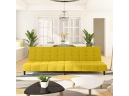 Vidaxl Sofá-cama De 2 Lugares Veludo Amarelo