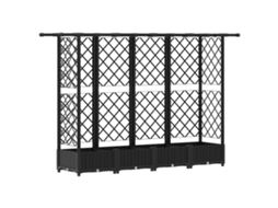 Conjunto 1 Canteiro De Jardim Elevado Vidaxl Preto Polipropileno (202,5 X 40 X 121 Cm)