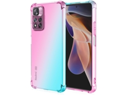 Capa Gradiente Cantos Reforçados para Xiaomi Xiaomi Poco M4 Pro 5G HONGWE. Pele Sintética Textura Macia Anti-Choque Transparente
