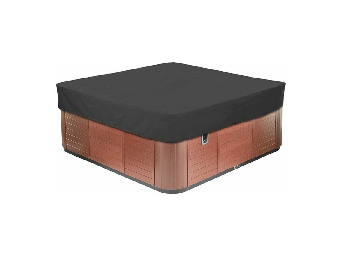 Capa Quadrada Para Spa — Tecido Oxford 210d, Resistente Ao Pó E Aos Raios Uv — Preto, 231 X 231 X 30 Cm