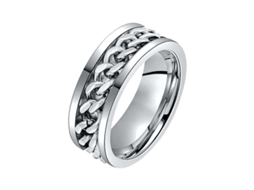Anel De Aço Inoxidável Flor 925 Prata Casamento Joias Elegantes Tamanho 8mm Pme