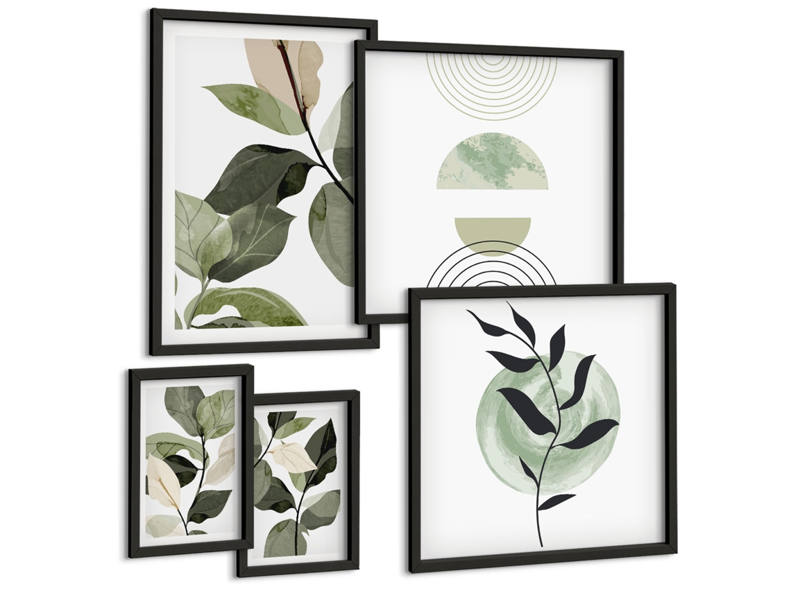 Conjunto De Pinturas Motivos Vegetais Escandinavos Espelharte (5 Peças)
