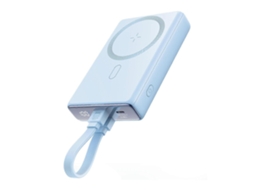 Banco De Energia Magnético De 10000mah E 20w Com Estação De Carregamento Cabo Lightning Para Usb C Azul Olysi Shop