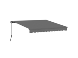 Toldo Manual 3,5x3m com Inclinação Ajustável, Manivela, Proteção UV, Cinza ORBITRA COMMERCE