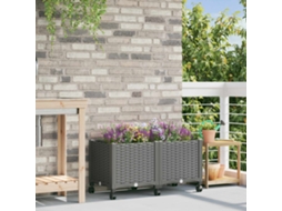 Vidaxl Vaso De Jardim Com Rodas Cinzento-claro 80 X 40 X 48 Cm Pp