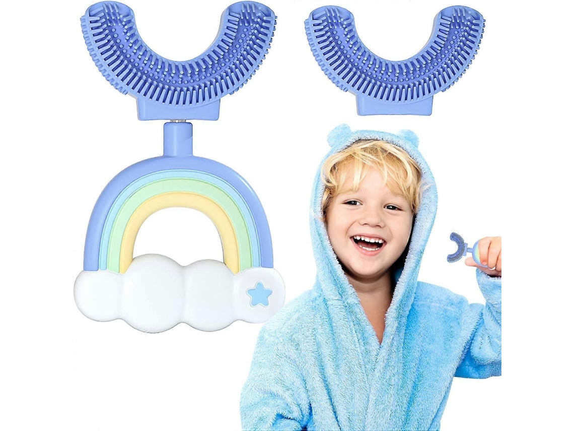 Escova de Dentes Infantil em Formato U para Crianças 7 a 14 Anos, com Limpeza Oral 360° e Cabeça S Ilicone Macia, GOKOCO